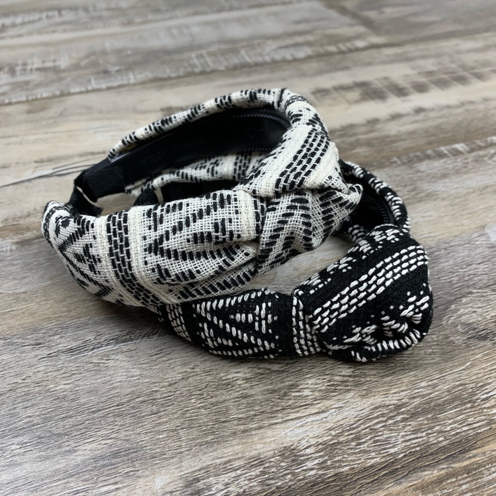Tribal Print Turban Knot Headband - White - Picture 8 of 8